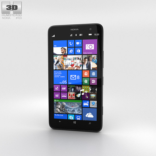 Nokia Lumia 1320 Negro Modelo 3D