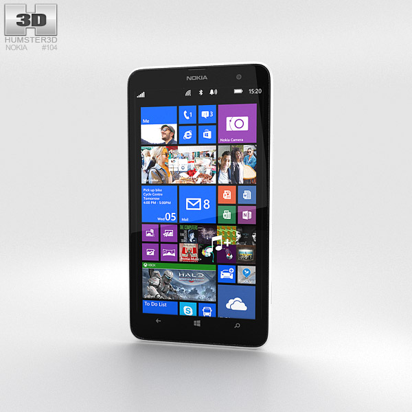Nokia Lumia 1320 Weiß 3D-Modell