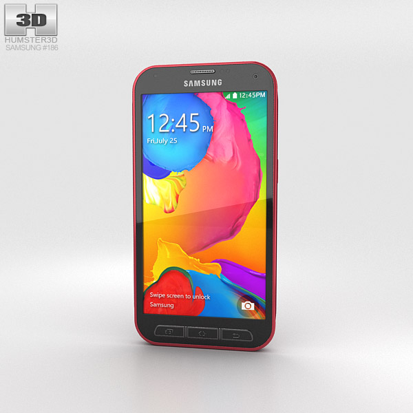 Samsung Galaxy S5 Sport Cherry Red 3D 모델 