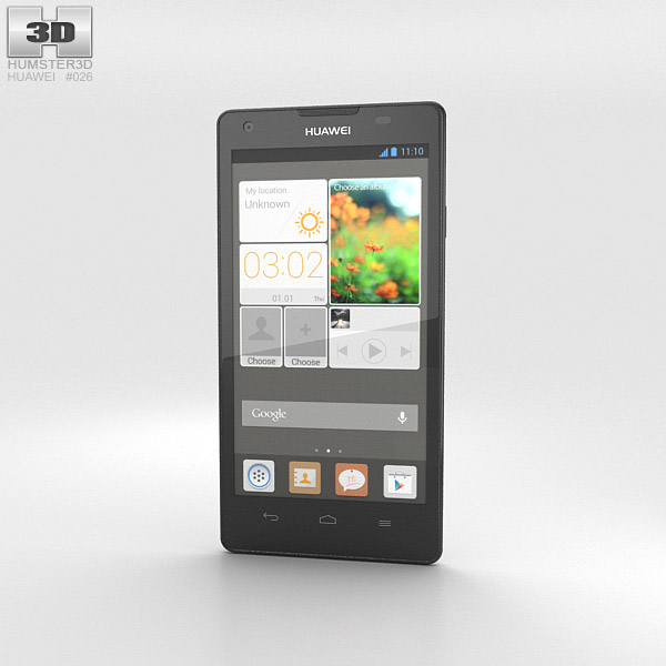 Huawei Ascend G700 白い 3Dモデル