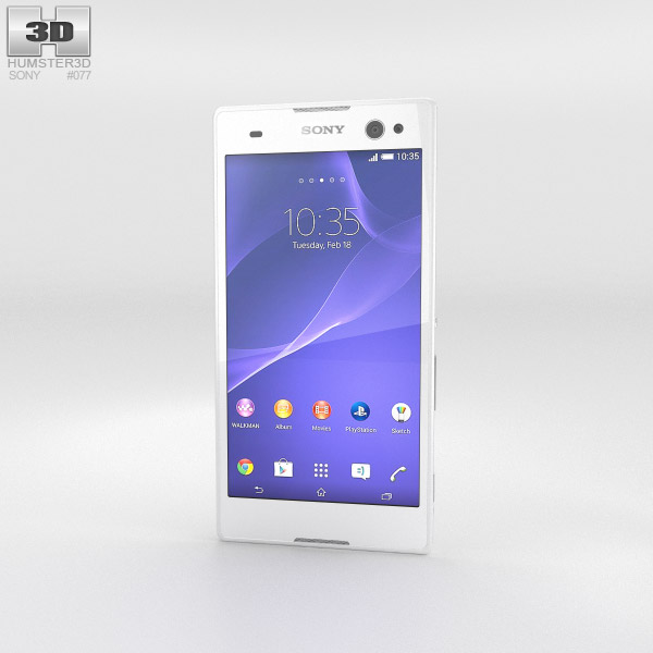 Sony Xperia C3 白色的 3D模型