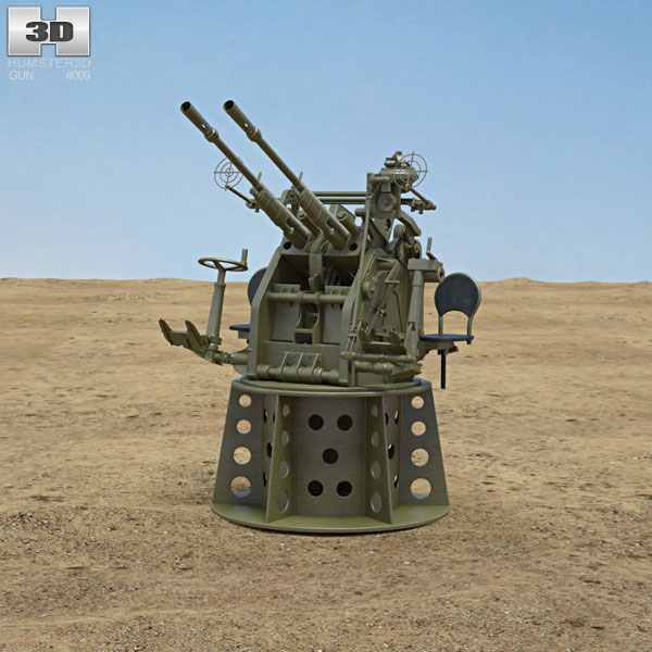 Type 96 25 mm Anti-aircraft Gun Modelo 3D