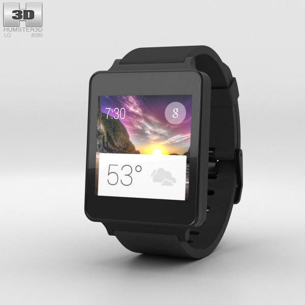 LG G Watch Black Titan 3D-Modell