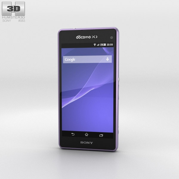 Sony Xperia A2 SO-04F Purple 3D-Modell