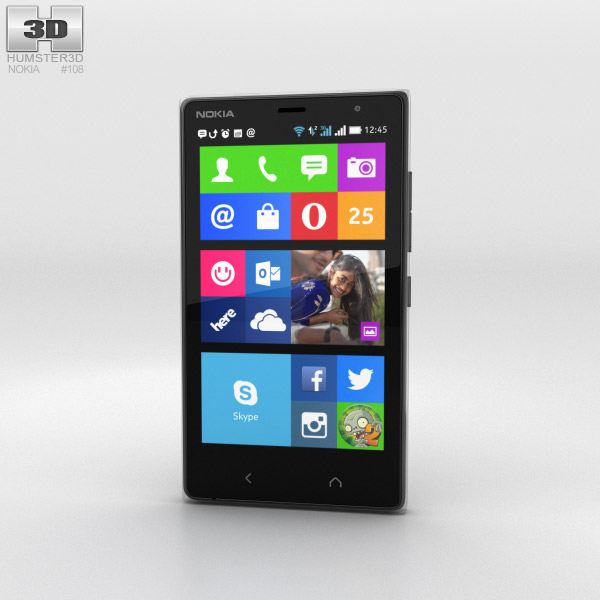 Nokia X2 Black 3D model