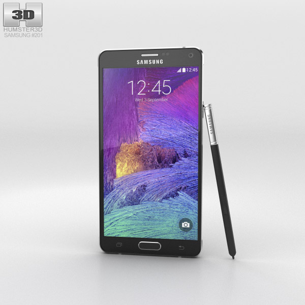 Samsung Galaxy Note 4 Charcoal Black Modello 3D