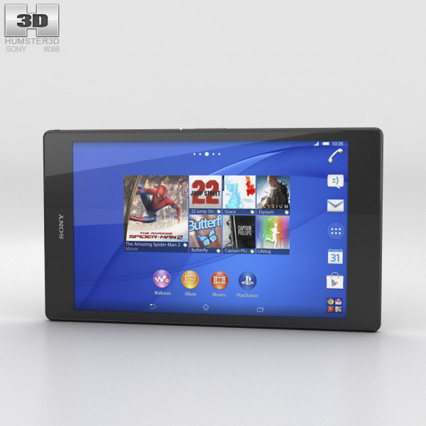 Sony Xperia Z3 Tablet Compact Noir Modèle 3D