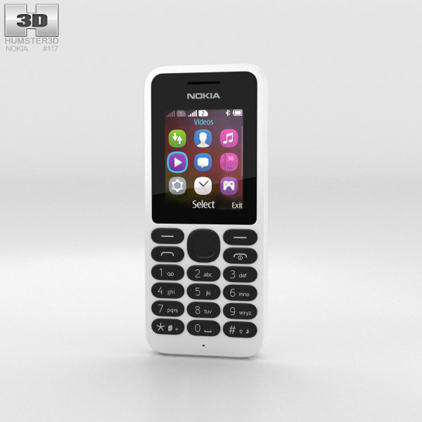 Nokia 130 Bianco Modello 3D