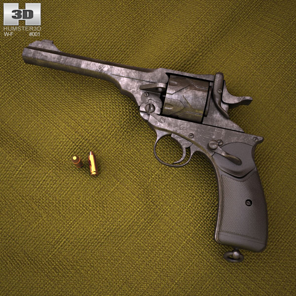 Webley-Fosbery Automatic Revolver Modelo 3d
