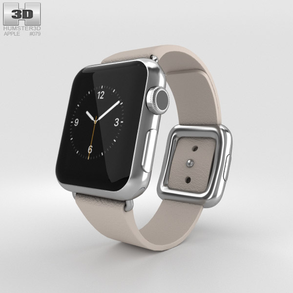 Apple Watch 38mm Stainless Steel Case Pink Modern Buckle 3D-Modell