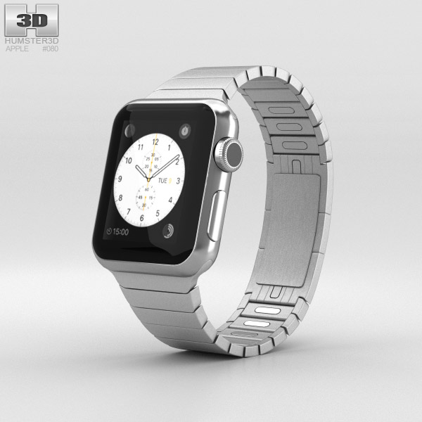 Apple Watch 38mm Stainless Steel Case Link Bracelet Modèle 3D