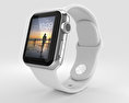 Apple Watch 38mm Stainless Steel Case White Sport Band Modelo 3d