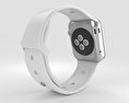 Apple Watch 38mm Stainless Steel Case White Sport Band Modello 3D