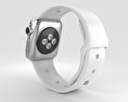 Apple Watch 38mm Stainless Steel Case White Sport Band 3D модель