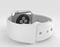 Apple Watch 38mm Stainless Steel Case White Sport Band Modelo 3D