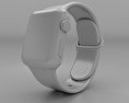 Apple Watch 38mm Stainless Steel Case White Sport Band Modello 3D
