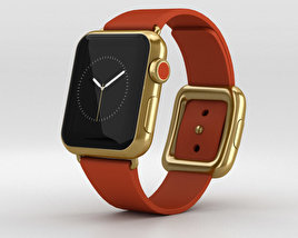 Apple Watch Edition 38mm Yellow Gold Case Red Modern Buckle 3D model