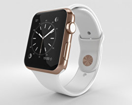 Apple Watch Edition 42mm Rose Gold Case White Sport Band 3D-Modell
