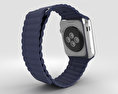 Apple Watch 42mm Stainless Steel Case Blue Leather Loop 3d model