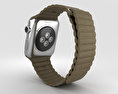 Apple Watch 42mm Stainless Steel Case Brown Leather Loop 3d model