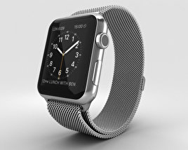 Apple Watch 42mm Stainless Steel Case Milanese Loop 3D model