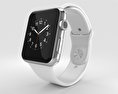 Apple Watch 42mm Stainless Steel Case White Sport Band Modelo 3d