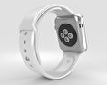 Apple Watch 42mm Stainless Steel Case White Sport Band Modello 3D