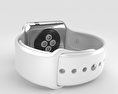 Apple Watch 42mm Stainless Steel Case White Sport Band 3d model