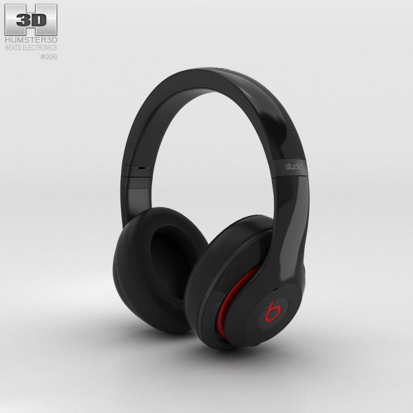 Beats by Dr. Dre Studio Over-Ear 이어폰 Black 3D 모델 