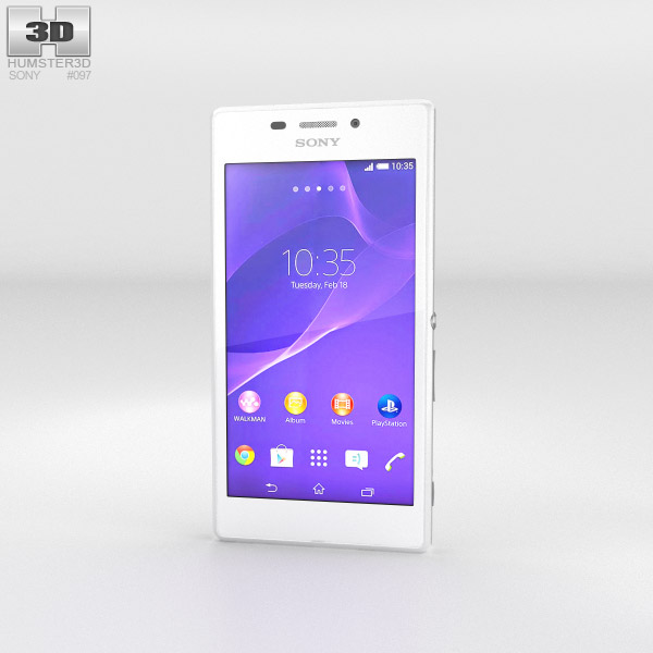 Sony Xperia M2 Aqua White Modèle 3D