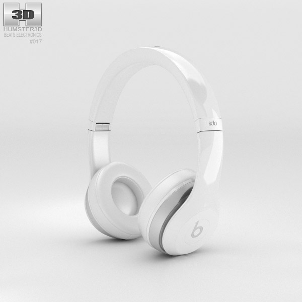 Beats by Dr. Dre Solo2 On-Ear ヘッドホン 白い 3Dモデル
