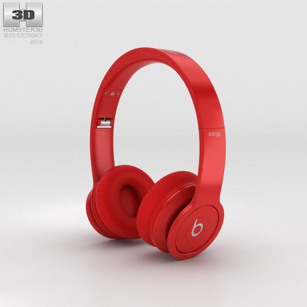 Beats by Dr. Dre Solo HD Matte Red Modello 3D