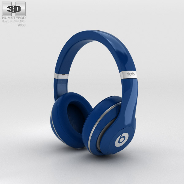 Beats by Dr. Dre Studio Over-Ear 이어폰 Blue 3D 모델 