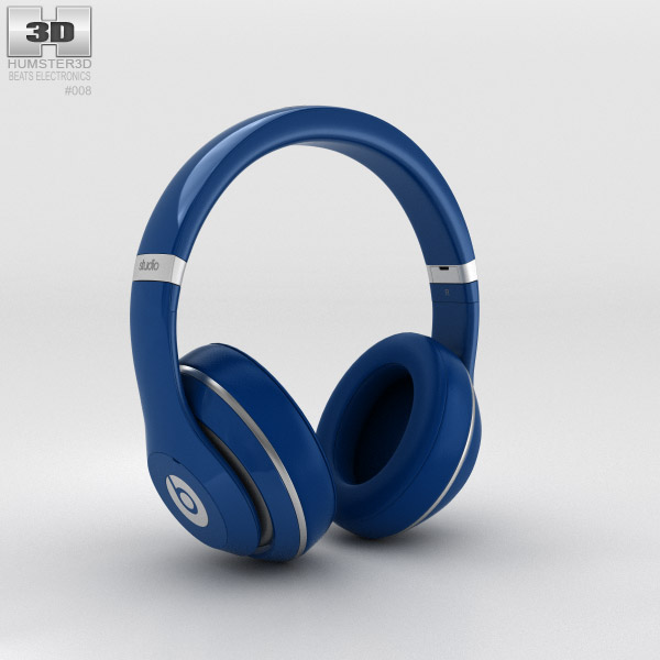 Beats by model Dr. Headphones 3D Download Electronics on - Over-Ear Blue Dre Studio