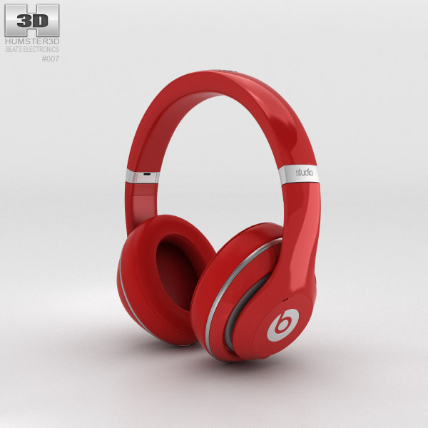 Beats by Dr. Dre Studio Over-Ear Наушники Red 3D модель