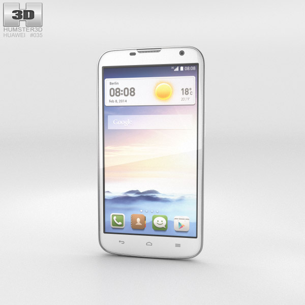Huawei Ascend G730 白い 3Dモデル