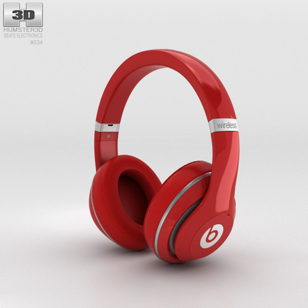Beats by Dr. Dre Studio Inalámbrico Over-Ear Red Modelo 3D