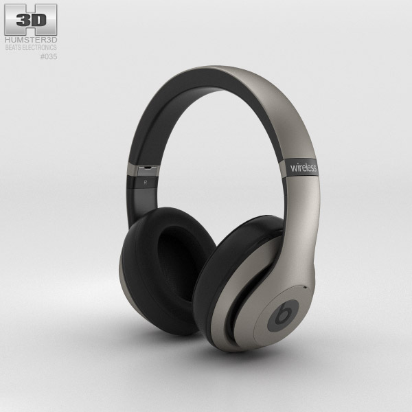 Beats by Dr. Dre Studio Inalámbrico Over-Ear Titanium Modelo 3D