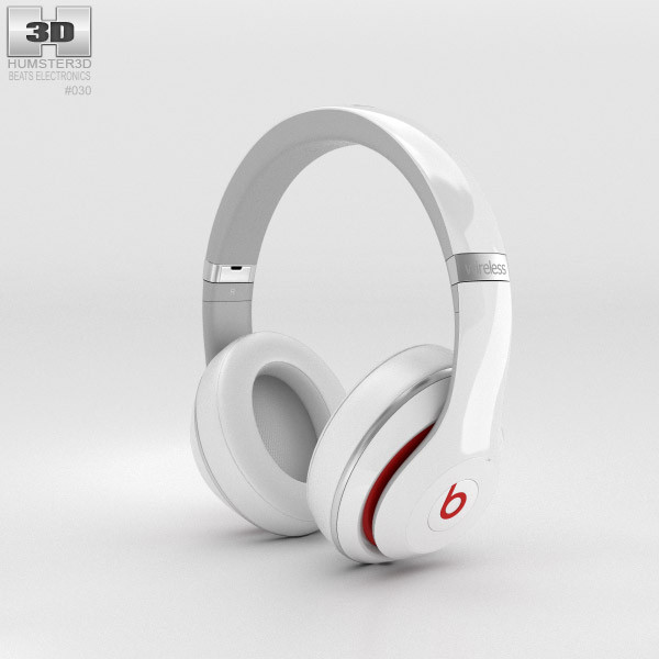 Beats by Dr. Dre Studio ワイヤレス Over-Ear White 3Dモデル