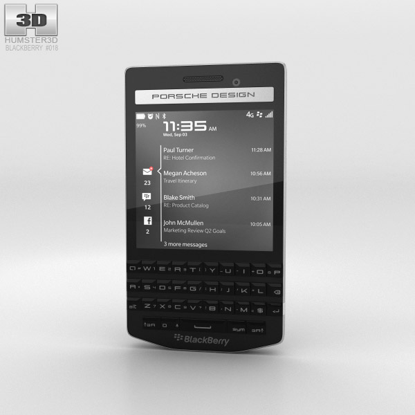 BlackBerry Porsche Design P'9983 Black 3D model
