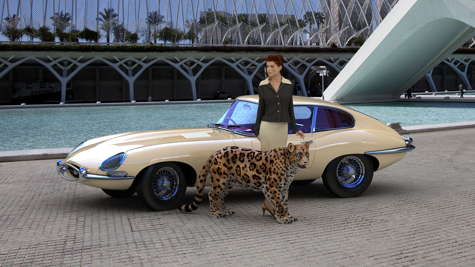 Jaguar with Jaguar 3d art