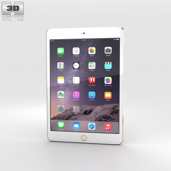 Apple iPad Mini 3 Gold 3D model