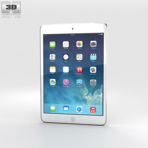 Apple iPad Mini 2 Cellular Silver Modello 3D