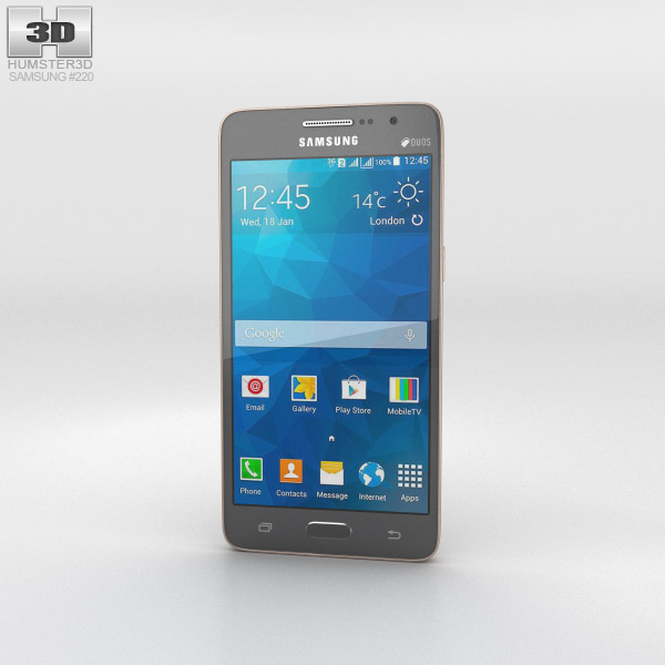 Samsung Galaxy Grand Prime Duos TV Gray 3d model
