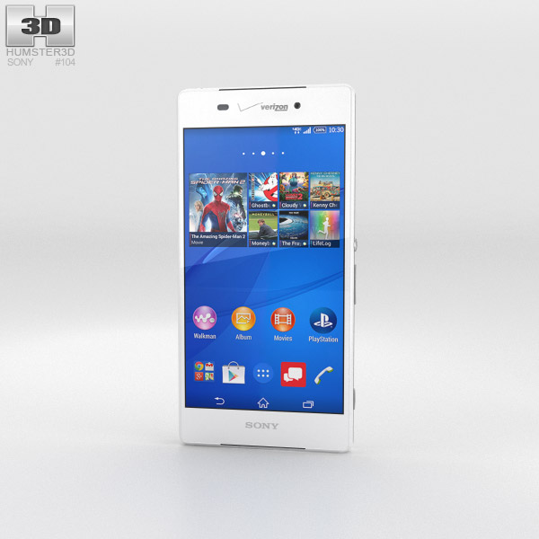 Sony Xperia Z3v Weiß 3D-Modell