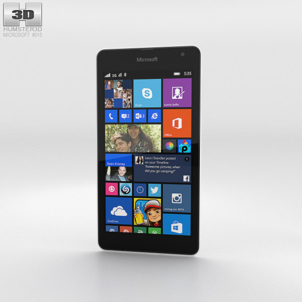 Microsoft Lumia 535 Blanc Modèle 3D