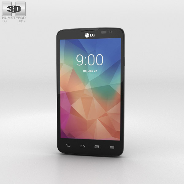 LG L60 黑色的 3D模型