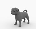 Pug Puppy Low Poly 3D-Modell