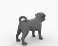 Pug Puppy Low Poly Modelo 3d