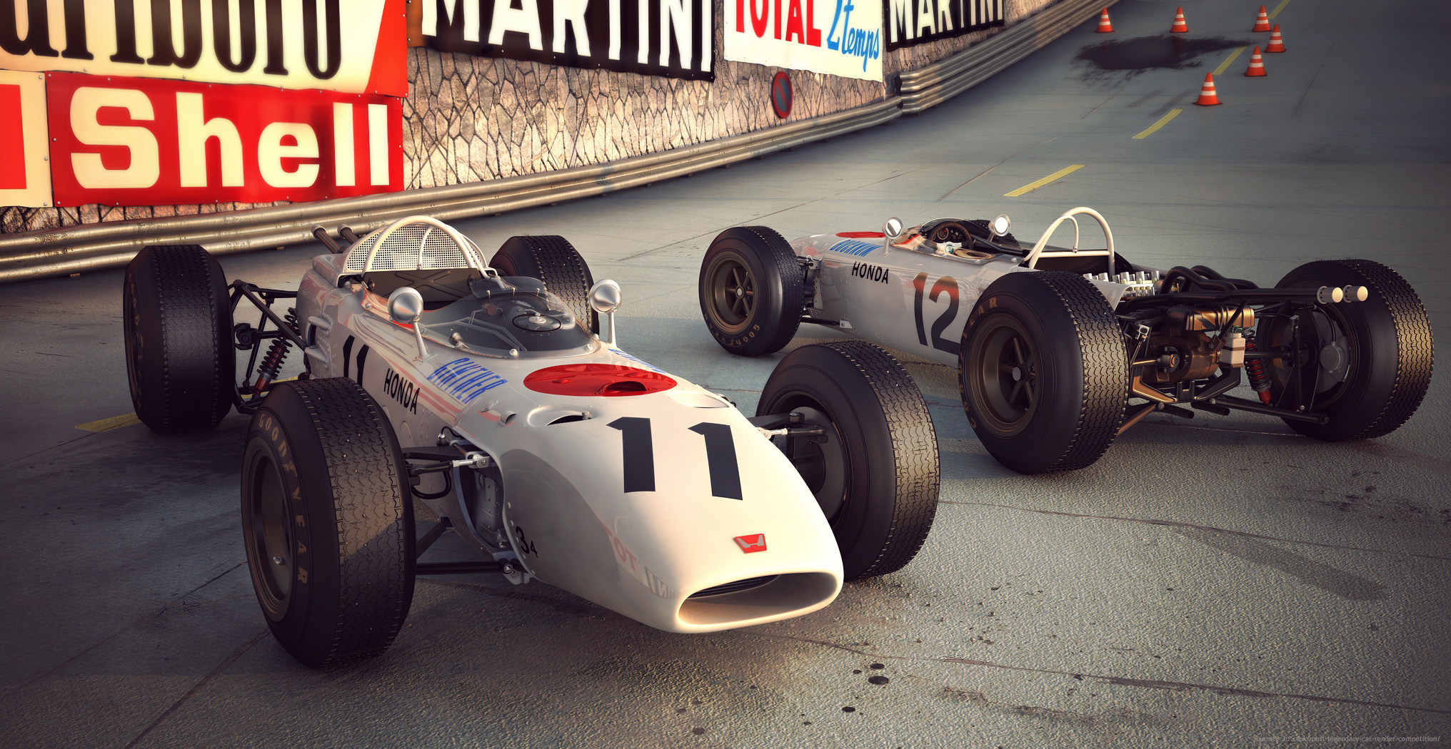 Honda`s first Formula One race car won in 1965 3d art